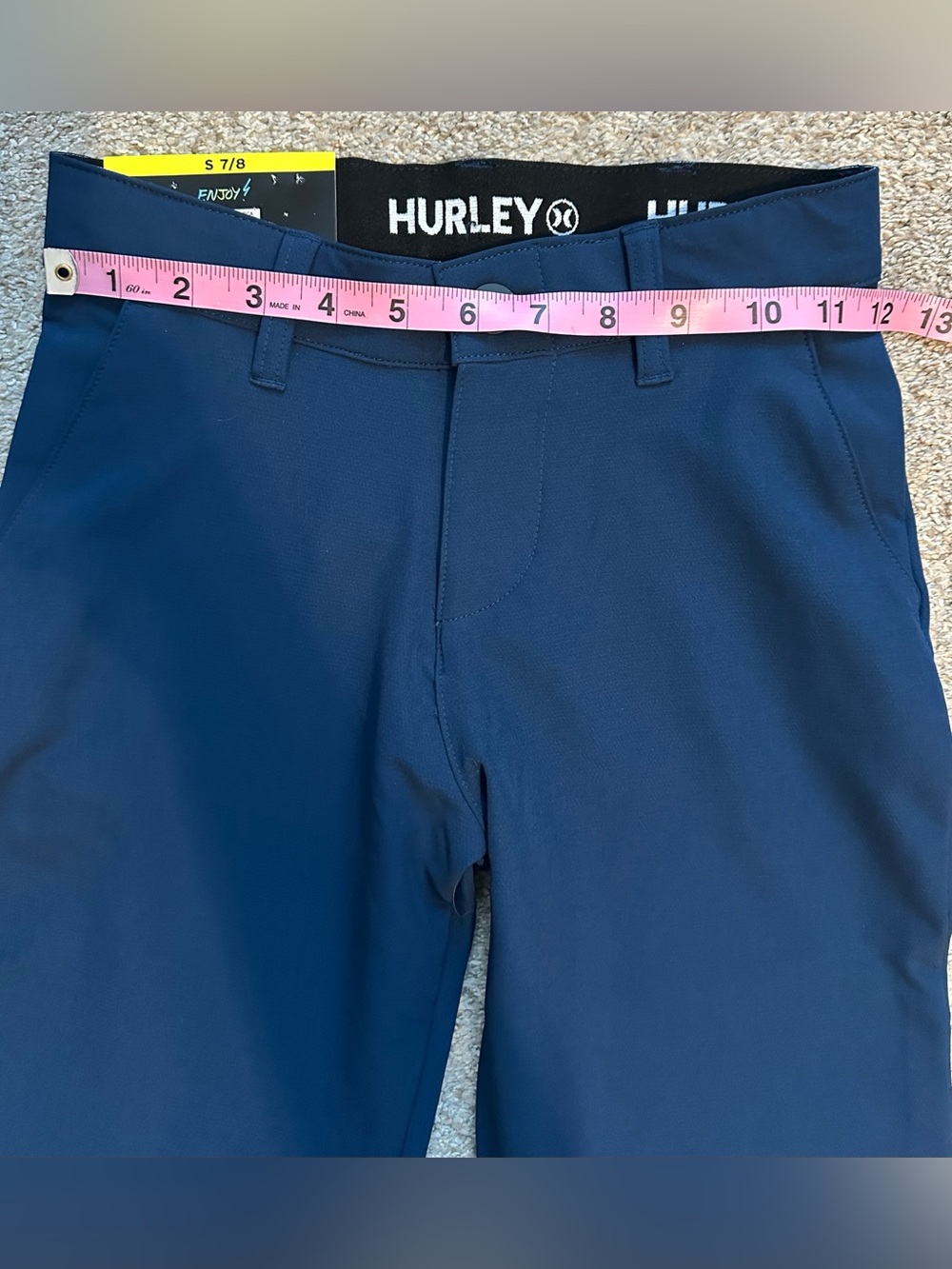 NWT Hurley Youth Performance Chino Pants Size S 7/8 Navy Boys Stretch Dress Pant
